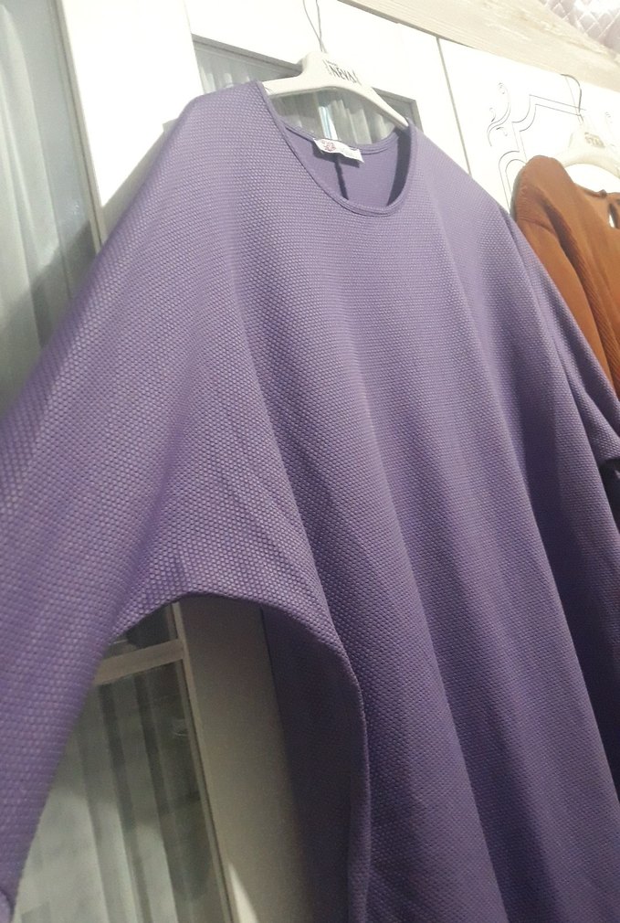 Uzun Kollu Mor Salaş Tunik - Görsel 4