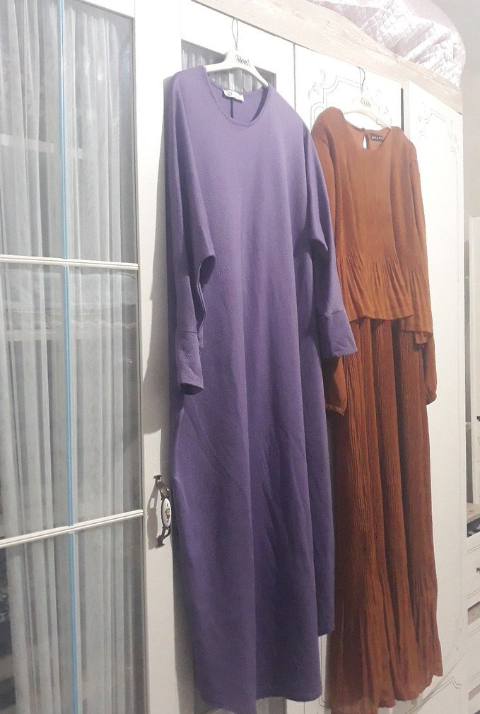 Uzun Kollu Mor Salaş Tunik - Görsel 2