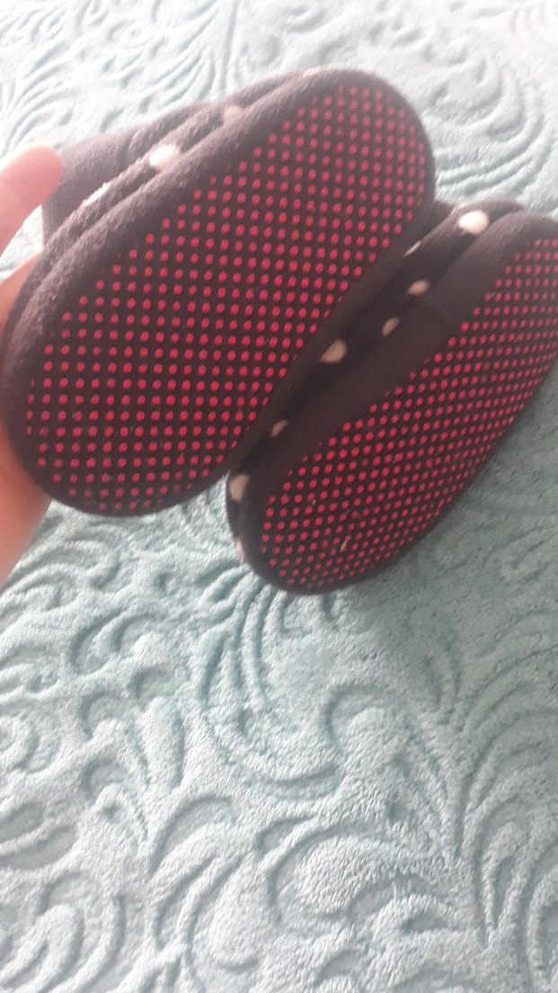 Kız ve erkek  Çocuk Gri Puantiyeli Sıcak Ev Terliği - Görsel 3