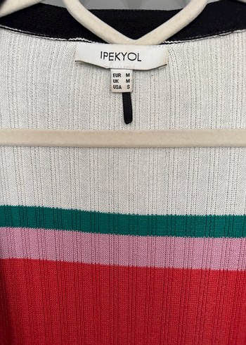 İpekyol Uzun Kollu Çok Renkli Çizgili Kadın Hırka - Görsel 5