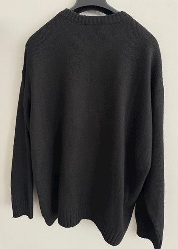 Siyah Oversize  triko Kazak - Görsel 4