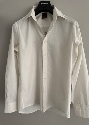 Beyaz Baskılı V Yaka Uzun Kollu Erkek Gömlek - Görsel 2