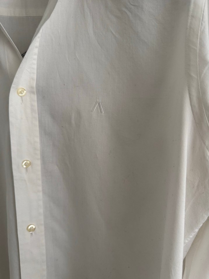 Beyaz Baskılı V Yaka Uzun Kollu Erkek Gömlek - Görsel 4