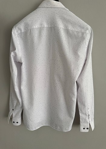 Düğmeli Uzun Kollu Beyaz Erkek Gömlek - Görsel 3