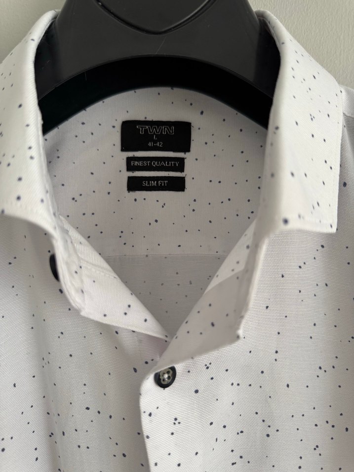 Düğmeli Uzun Kollu Beyaz Erkek Gömlek - Görsel 2