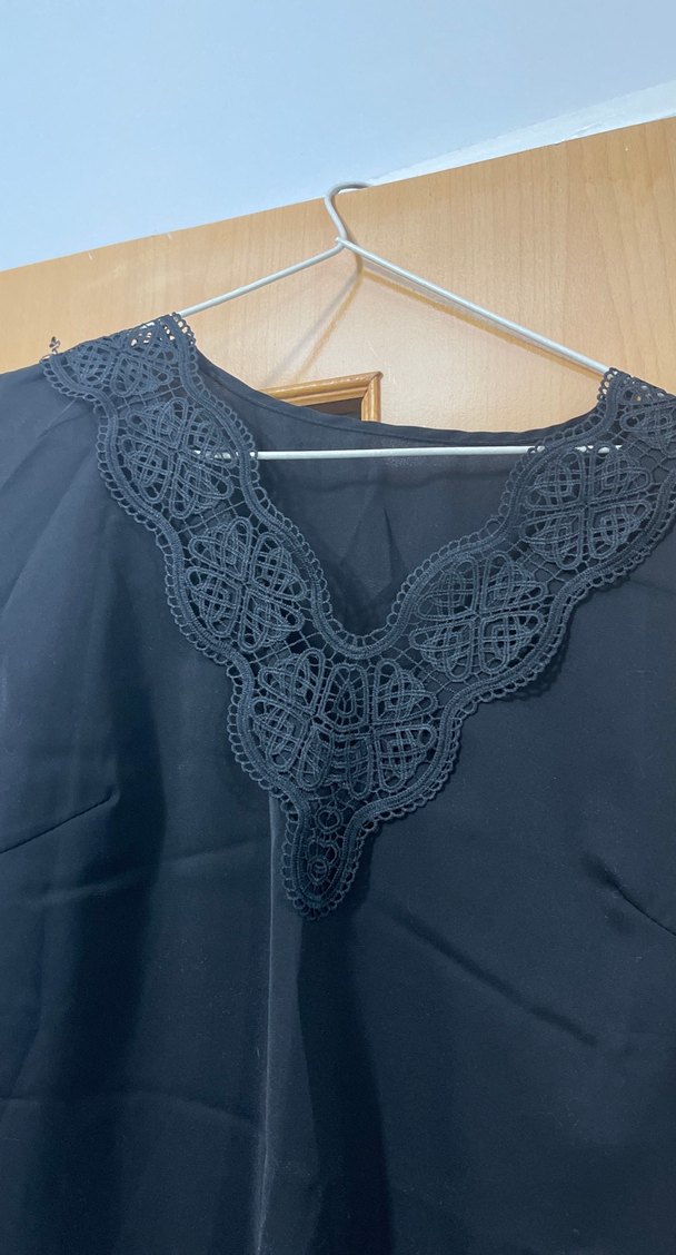 Dantel Detaylı Siyah Bohem Midi Elbise - Görsel 2