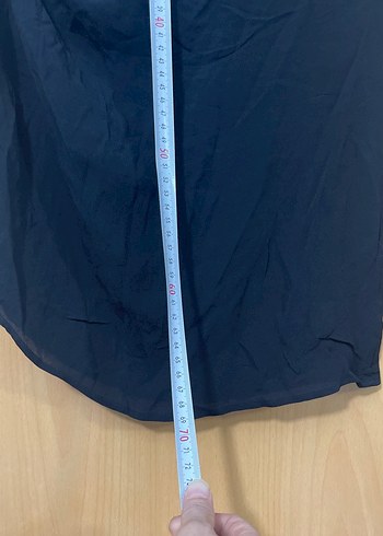 Drapeli Siyah kısa şifon Etek - Görsel 3