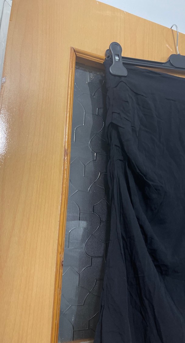 Drapeli Siyah kısa şifon Etek - Görsel 2