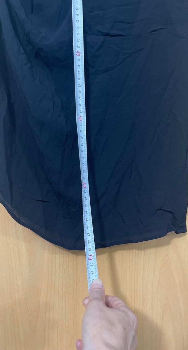 Drapeli Siyah kısa şifon Etek - Görsel 3