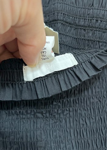 Siyah Fırfırlı Straplez Mini Elbise - Görsel 5