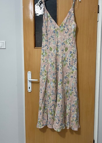 Bohem V Yaka Uzun Kolsuz Elbise - Görsel 2