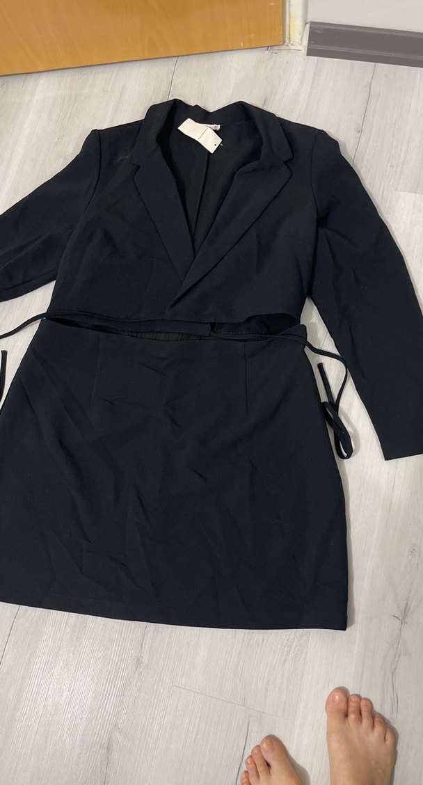 Siyah Midi Kadın Ofis Elbisesi - Görsel 4