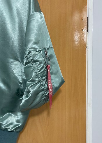 Mango Parlak Yeşil Kadın Fermuarlı Street Wear Ceket