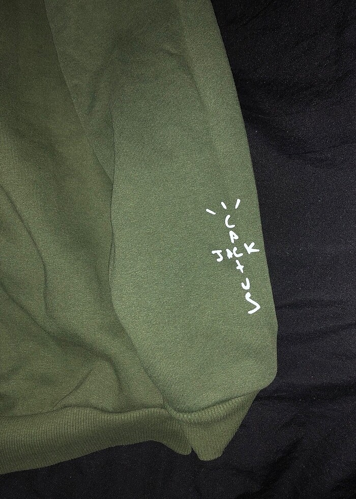 baskılı 3 iplik yeşil swetshirt m beden - Görsel 3