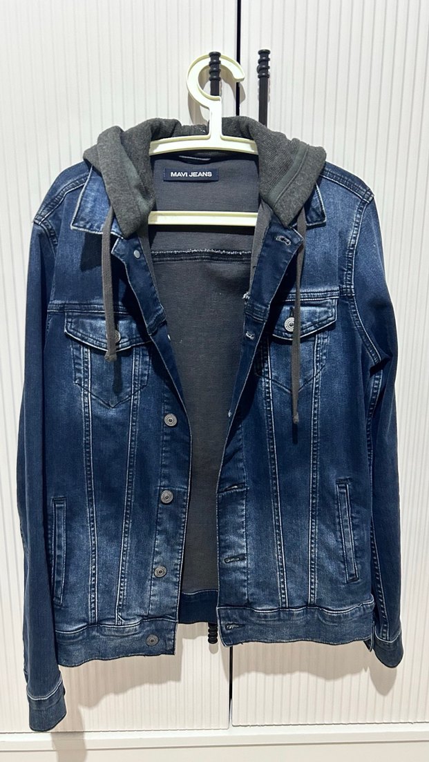 Mavi Jean Kapüşonlu Denim Erkek Ceket - Görsel 2