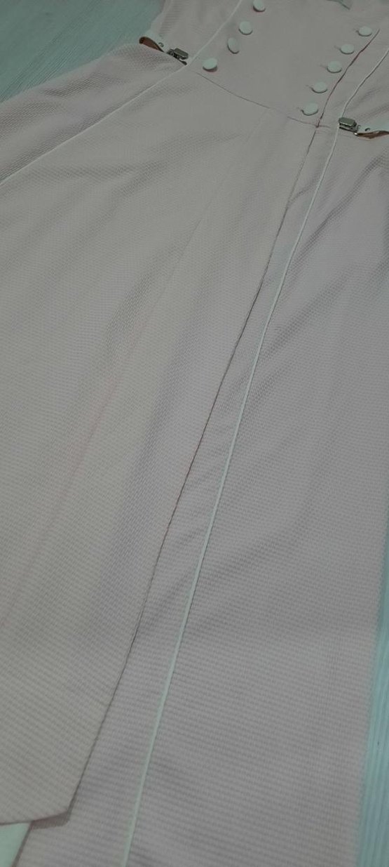 Düğmeli Pembe Kadın trençkot pardesü - Görsel 2