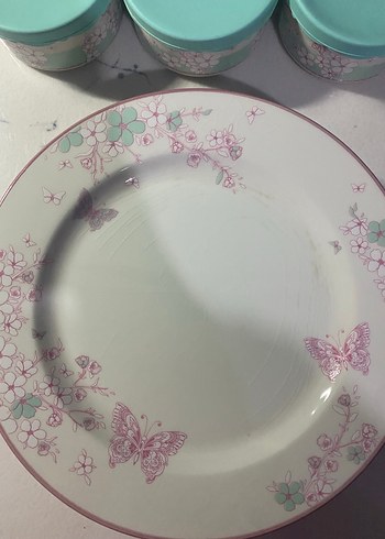  Beden Kelebek ve çiçek desenli Kahvaltı Takımı
