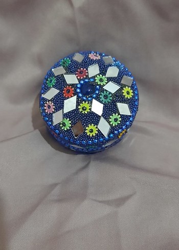 El İşçiliği Boncuklu Yuvarlak Kutu - Görsel 3