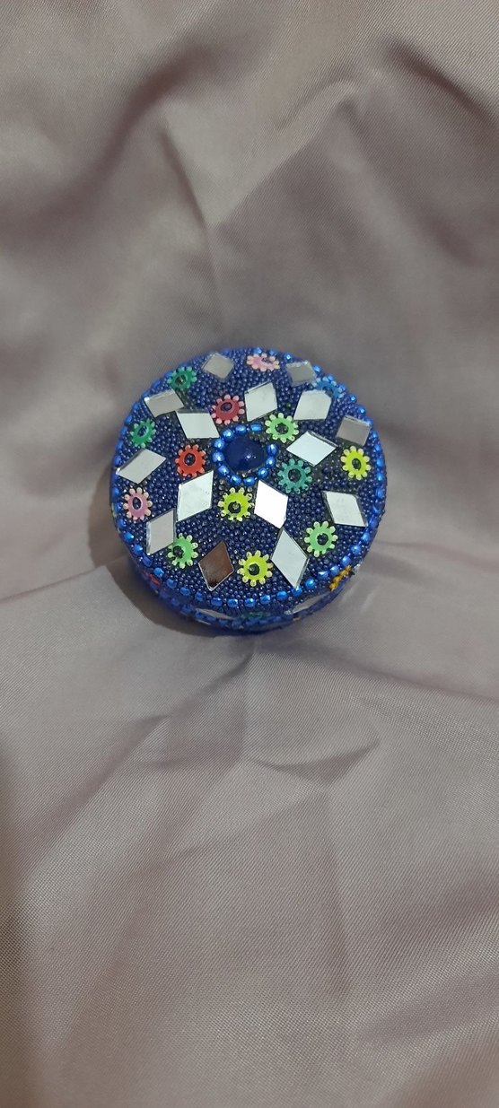 El İşçiliği Boncuklu Yuvarlak Kutu - Görsel 3