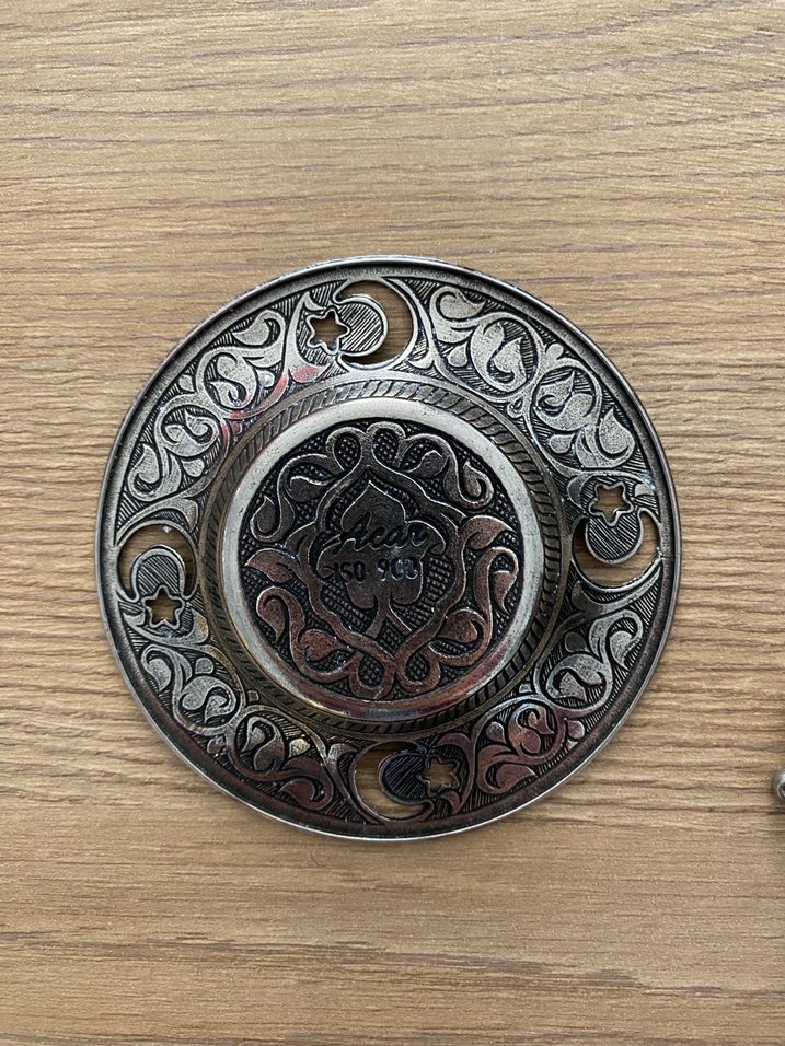 Kahverengi Nakışlı Kahve Fincan Bakır - Görsel 2