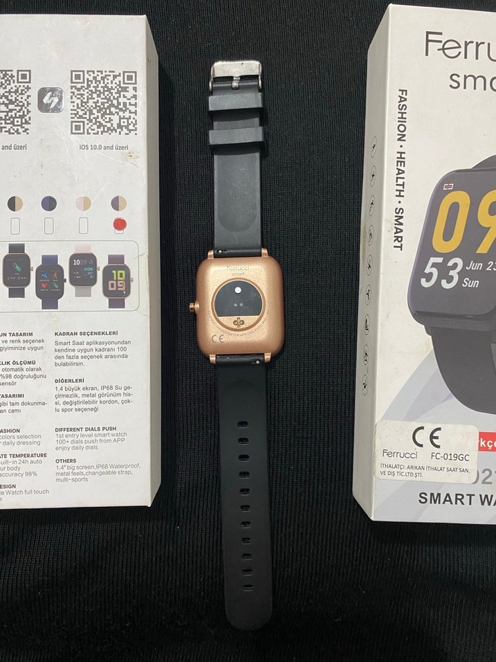 Ferrucci FC-019GC Siyah Akıllı Saat - Görsel 3