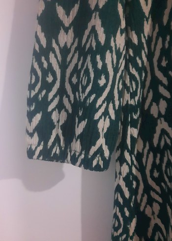 Uzun Yeşil Bohem Piliseli Elbise - Görsel 4