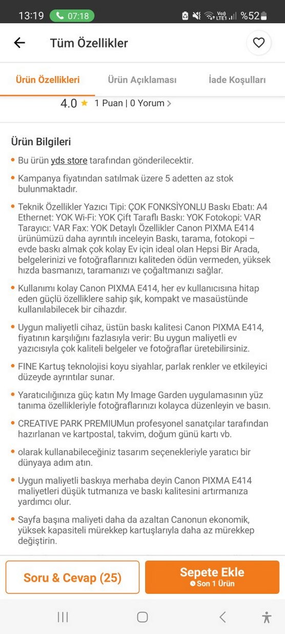 Canon Siyah Yazıcı Tarayıcı - Görsel 3