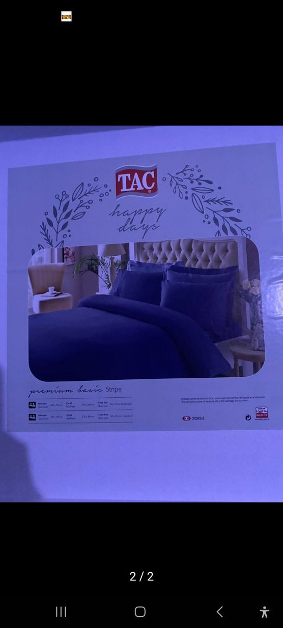 TAC Lacivert Pamuk Saten Nevresim Takımı Çift Kişilik - Görsel 2