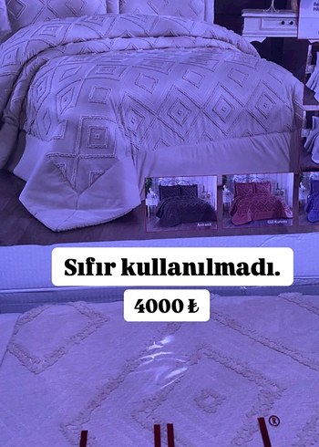 Nakışlı 3 Parça Bej Yatak Örtüsü Çift Kişilik - Görsel 5