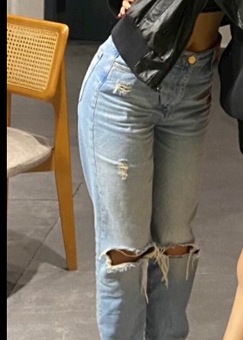 diğer Beden mavi Renk Mavi Mom Jeans