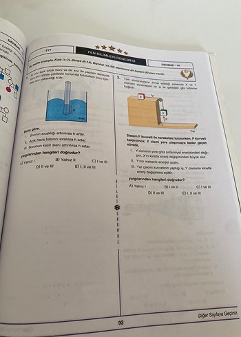 TYT 25'li Fen Bilimleri Branş Denemesi - Bilgi Sarmal