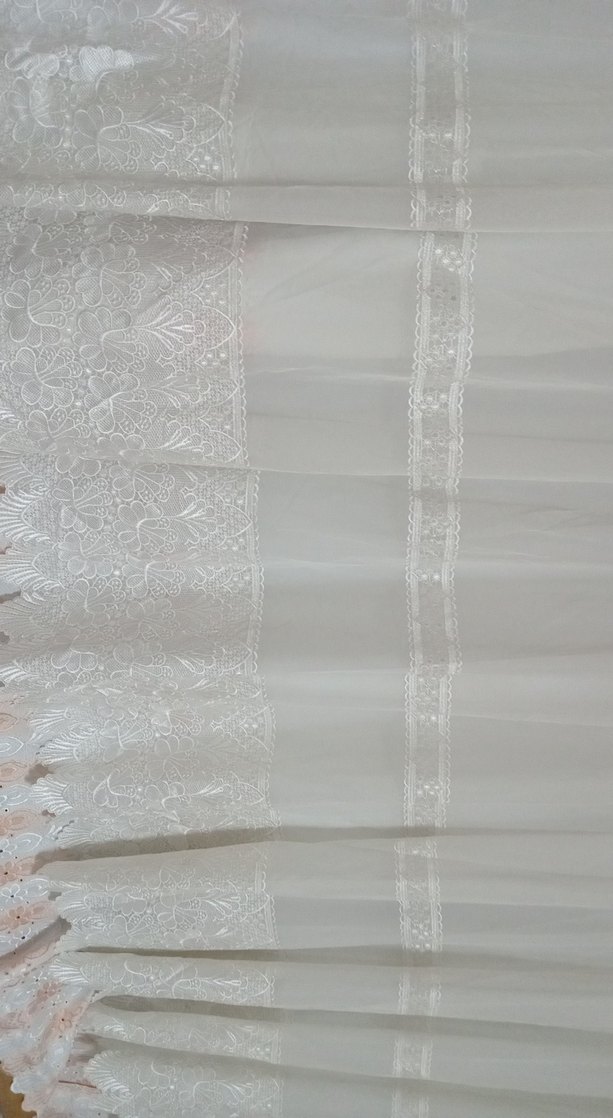 İşlemeli Beyaz Tül Perde - Görsel 2