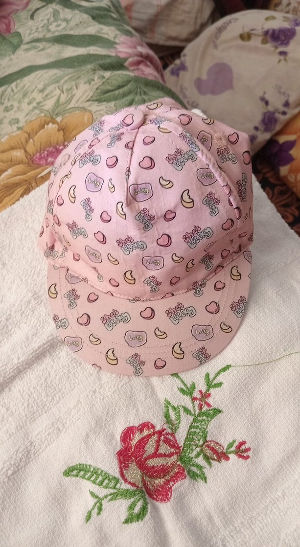 Nakışlı Dantel Detaylı Pembe Çocuk Şapkası - Görsel 4