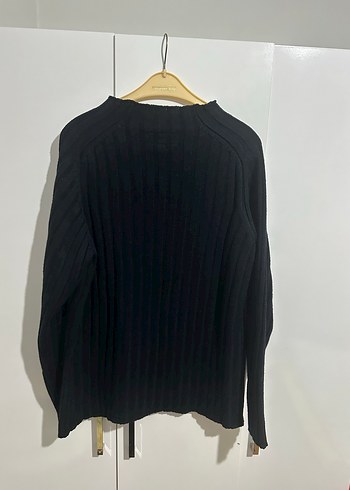 Erkek Siyah Keten Pilili Normal Boy Kazak - Görsel 2