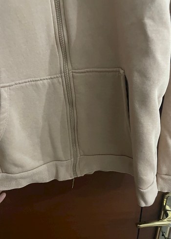 m Beden ten rengi Renk Bej Fermuarlı Kadın Sweatshirt