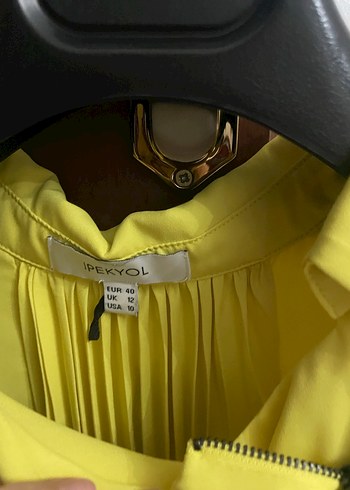 Sarı Kolsuz Mini Bluz Fermuarlı - Görsel 2