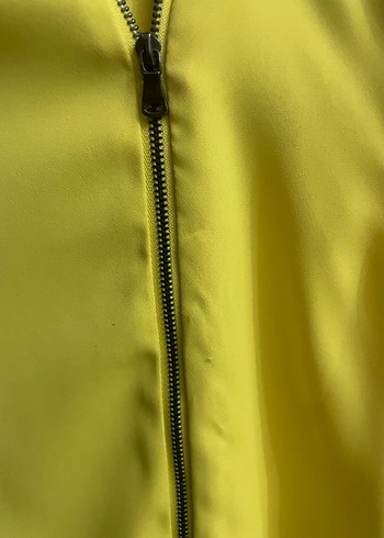 Sarı Kolsuz Mini Bluz Fermuarlı - Görsel 4