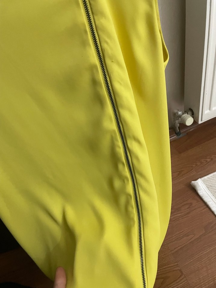 Sarı Kolsuz Mini Bluz Fermuarlı - Görsel 3