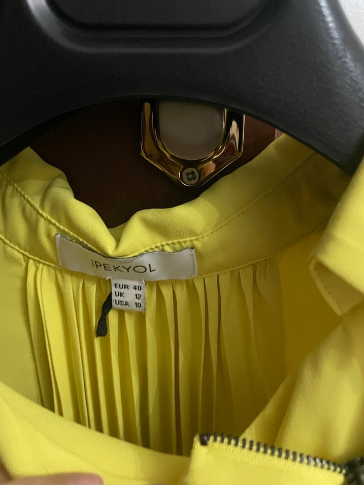 Sarı Kolsuz Mini Bluz Fermuarlı - Görsel 2