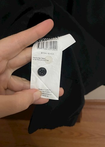 Siyah Düğmeli Kısa Kollu Kadın Gömlek - Görsel 7