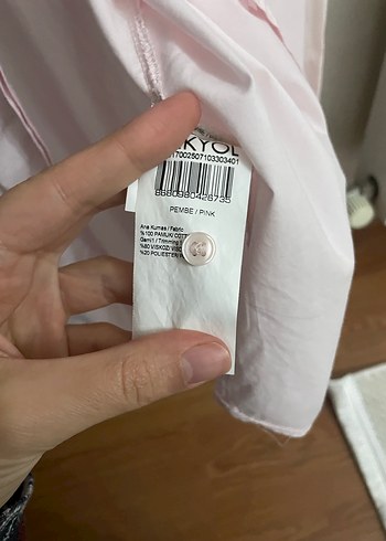 Gri Düğmeli Uzun Kollu Kadın Gömlek - Görsel 4