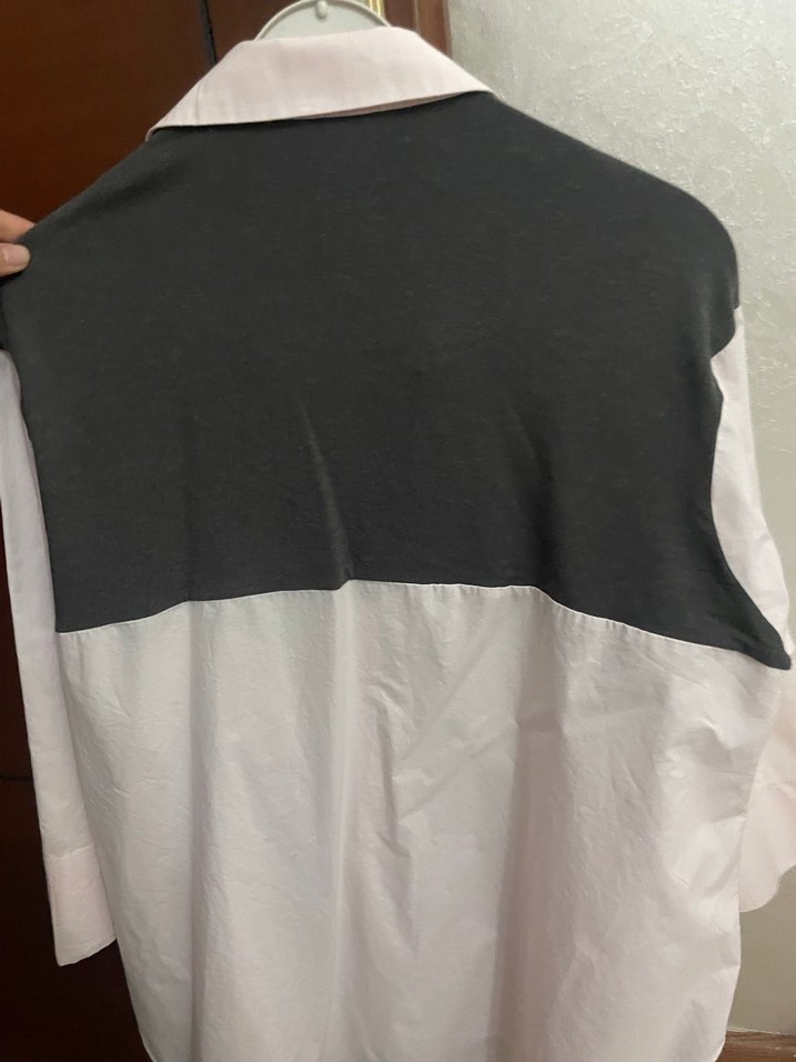 Gri Düğmeli Uzun Kollu Kadın Gömlek - Görsel 5