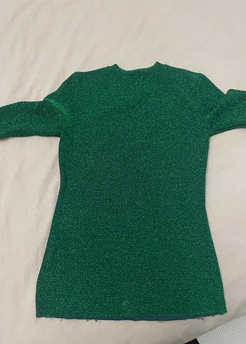 Kadın Yeşil Dar Kesim Triko Kazak - Görsel 6