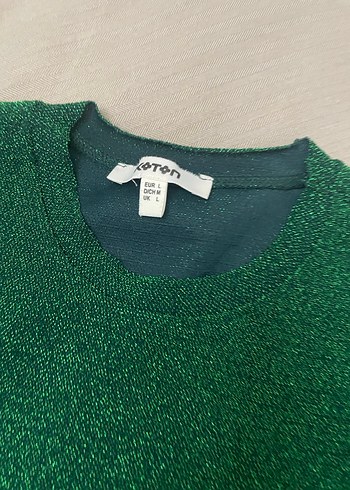 Kadın Yeşil Dar Kesim Triko Kazak - Görsel 3