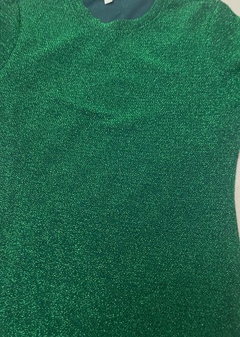 Kadın Yeşil Dar Kesim Triko Kazak - Görsel 2