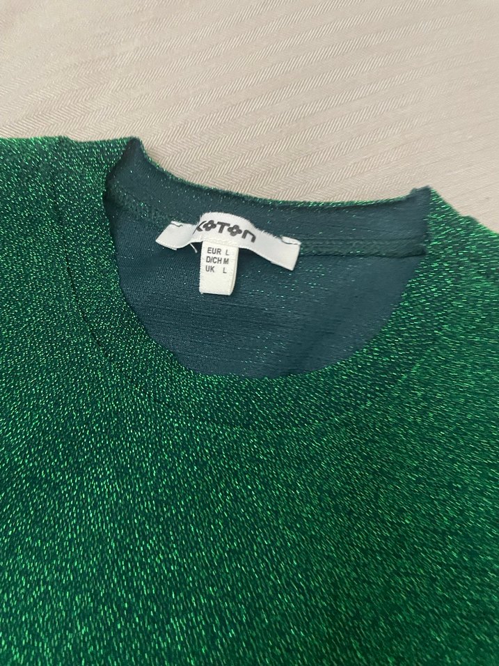 Kadın Yeşil Dar Kesim Triko Kazak - Görsel 3