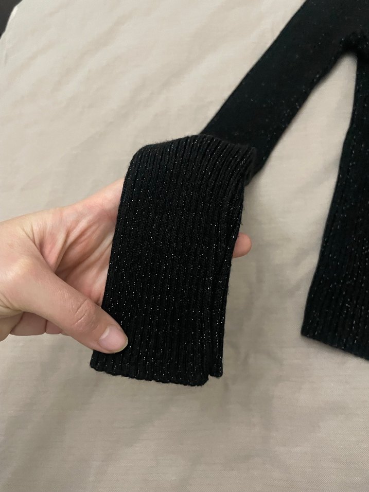 Siyah Kadın Triko Uzun Kollu Kazak - Görsel 3