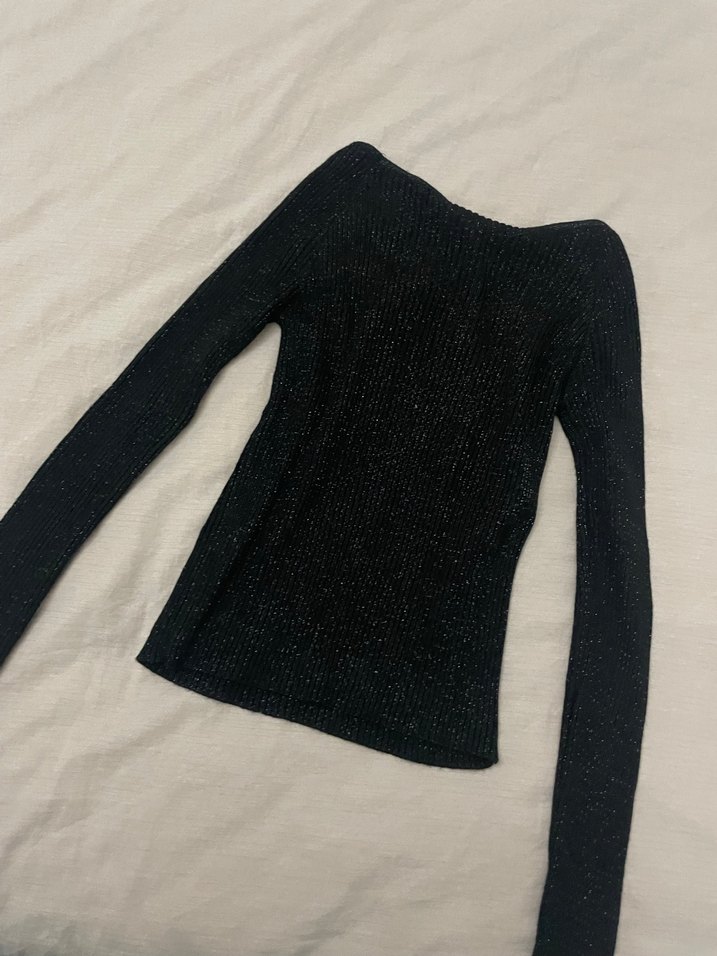 Siyah Kadın Triko Uzun Kollu Kazak - Görsel 5