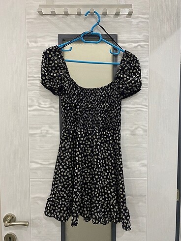 xs Beden siyah Renk Bershka Gofre Mini Elbise