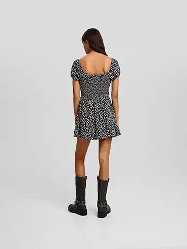 Bershka Bershka Gofre Mini Elbise